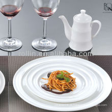 Hotel e restaurante de alta qualidade de cerâmica branca placa de jantar de porcelana